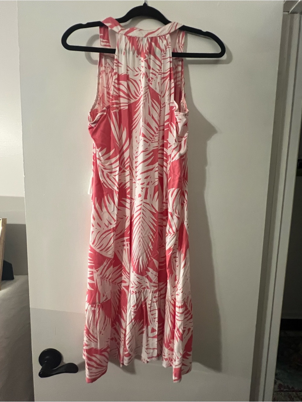 La Mer Luxe Cotton Summer Dress Large Pink Tropical Resort Midi Dress - Picture 4 of 9